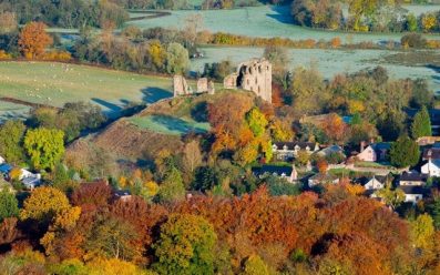 drone picture of countryside in Shropshire